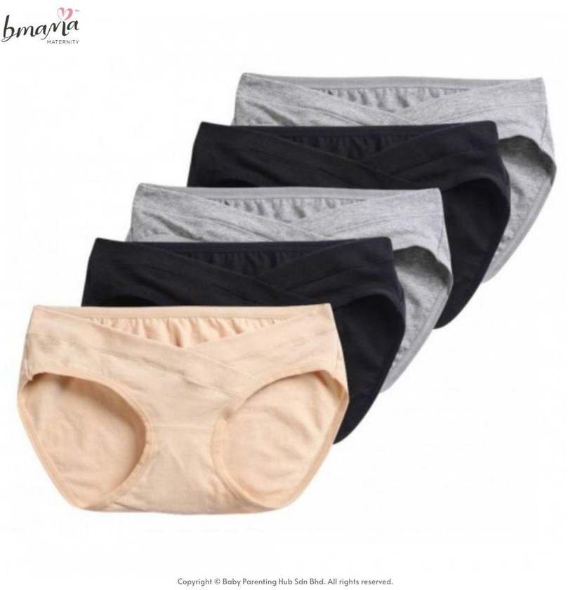 Bmama Maternity Low Waist Cotton Panties Basic Set 5pcs LP05 XL