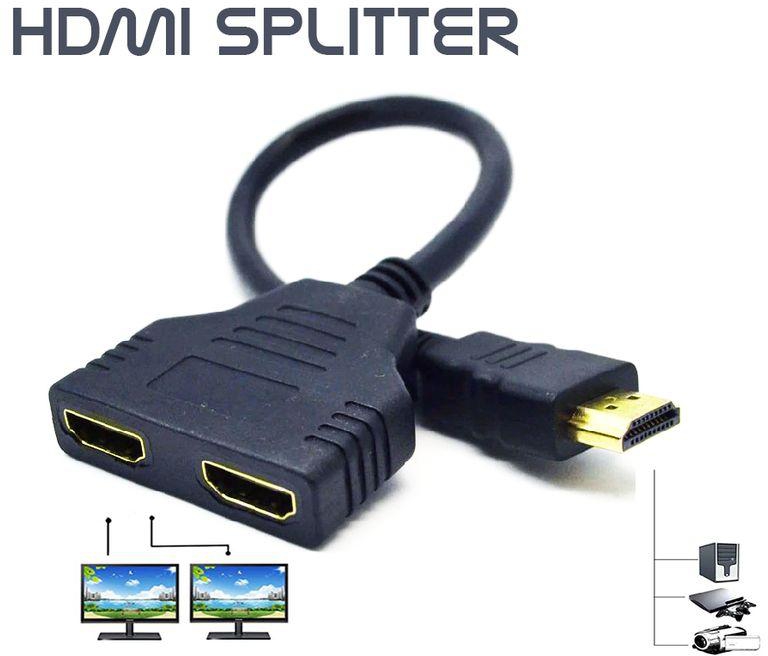HDMI Male To 2 HDMI Female 1x2 Out Splitter - Black