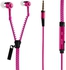 Zip Zipper Handsfree Earphones Headphones For iPhone iPod iPad Galaxy S4 S5 S6 - Pink