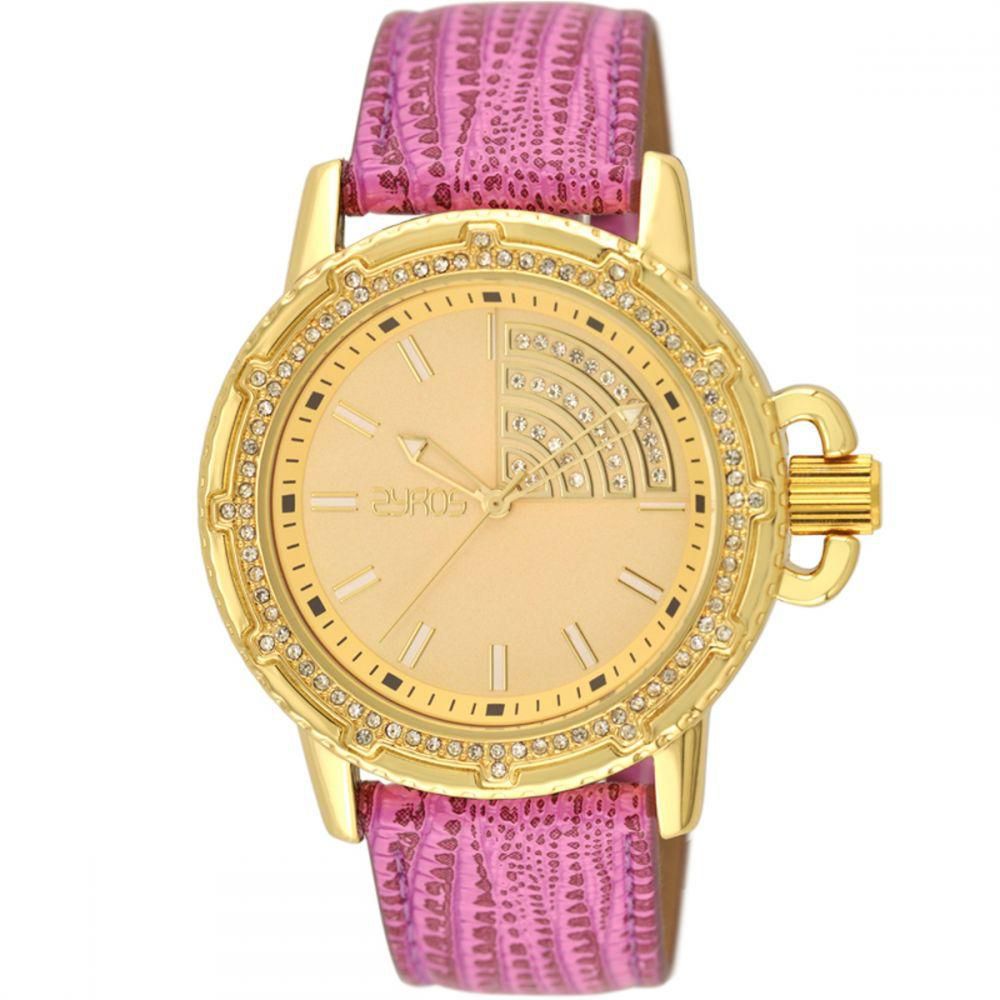 Zyros For Women Gold Dial Leather Band Watch - 15J147F012733W