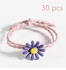Daisy Hair Ties, 30 Pcs Mix Color Elastic Hair Ties, Flower Hair Rope Rings