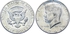 Half US dollars, President Kennedy silver version of the year 1964 AD