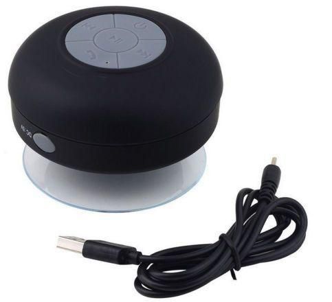 Black Mini Waterproof Wireless Bluetooth Speaker Handsfree Mic Suction Shower Car Black