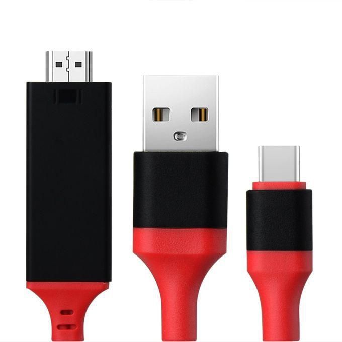 USB 3.1 Type-C To HDMI-compatible 4K Video Cable Adapter-Red