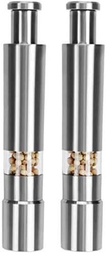 Stainless Steel Salt and Pepper Grinder Set Of 2 Pieces - Silver