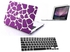 PURPLE pattern design hard Crystal Case for Macbook AIR 13 inch with Screen Protector and Keyboard Skin - BLACK