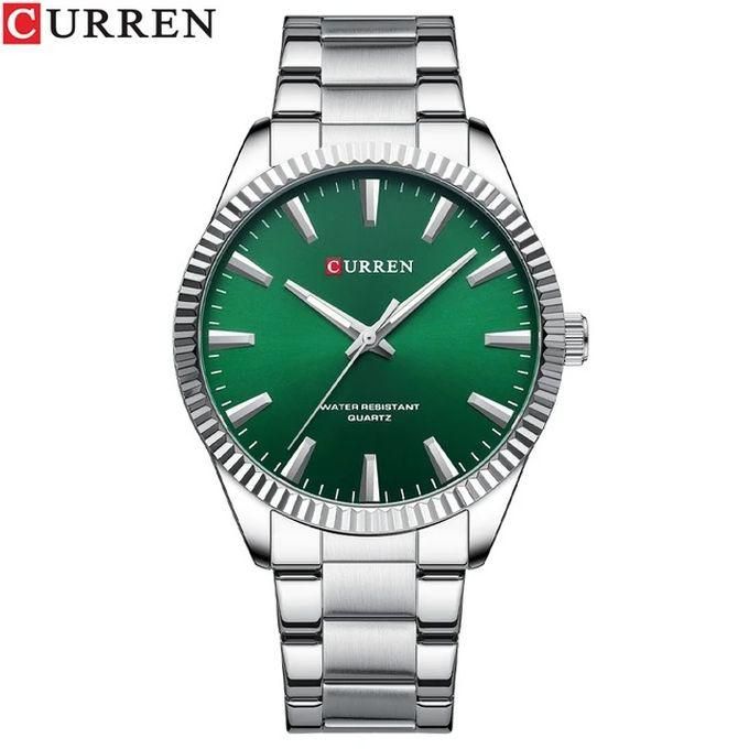 Curren 8425 Green Silver Stainless Steel Analog Watch For Men