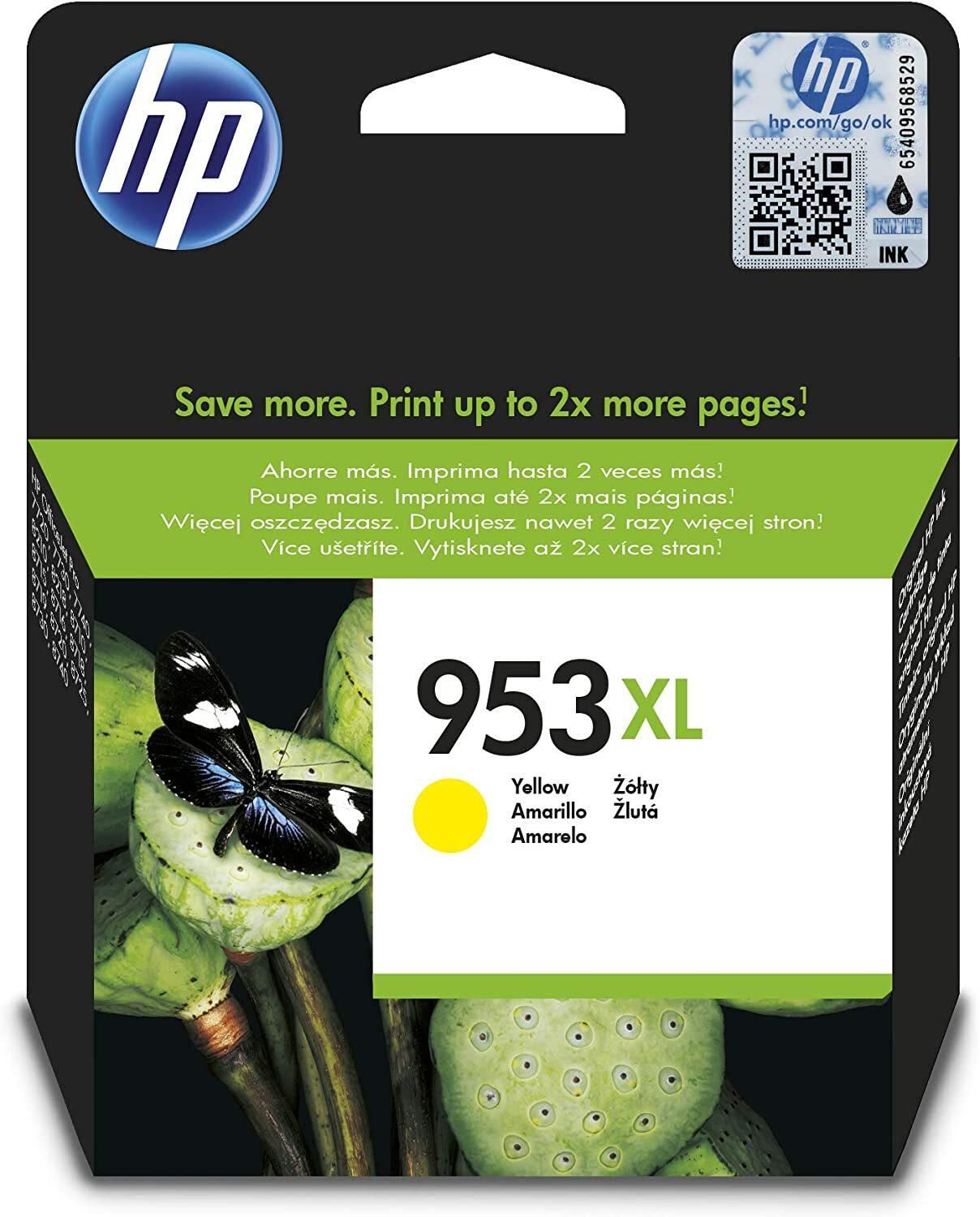 HP 953Xl High Yield Yellow Original Ink Cartridge [F6U18Ae], Works With HP Officejet Pro 7720, 7730, 7740, 8210, 8218, 8710, 8715, 8720, 8725, 8730 Printers