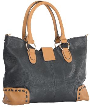 Clublane Large Size PU Handbag with Sling Black