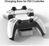 For Ps5 Charger, ELECDON Fast Charging With 2 Charging Ports With Blue Led Light Free Luminous Thumb Grips Dual Sense Controller, Charging Station For Ps5 Dual Controller, White