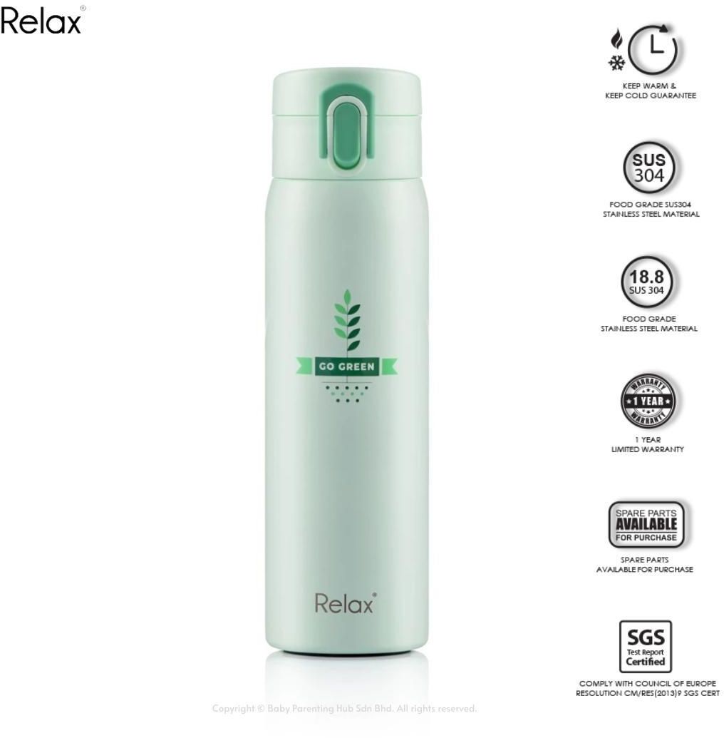 Relax Bottle Thermal Flask 18.8 Stainless Steel 500ml (Green)