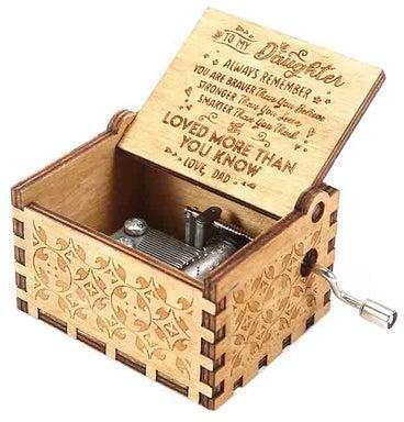 Wooden Craft Hand Crank Music Box بني 6.4 x 5.2 x 4.2سنتيمتر