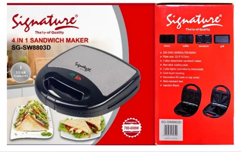 Signature 4 In 1 Sandwich Maker SG-SW8803D