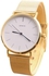 Women Simple Yellow Gold Plated Wrist Watch [20023]