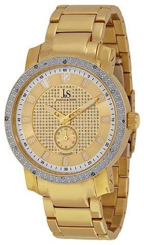 Joshua & Sons Men's Gold Dial Stainless Steel Band Watch - JS-20-YG