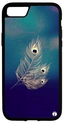 غطاء حماية مطبوع ايفون 6 بلس ريشة طاووس جميلة