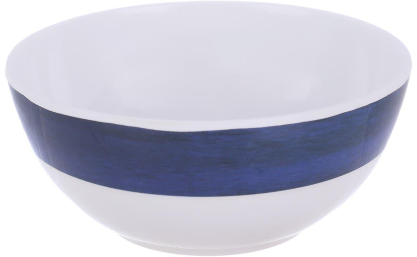 Get Bright Designs Melamine Round Bowl, 14 cm - White Navy with best offers | Raneen.com