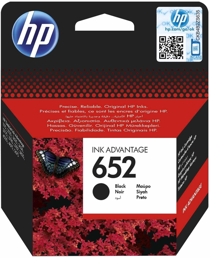 HP 652 Black Original Ink Cartridge  F6V25AE