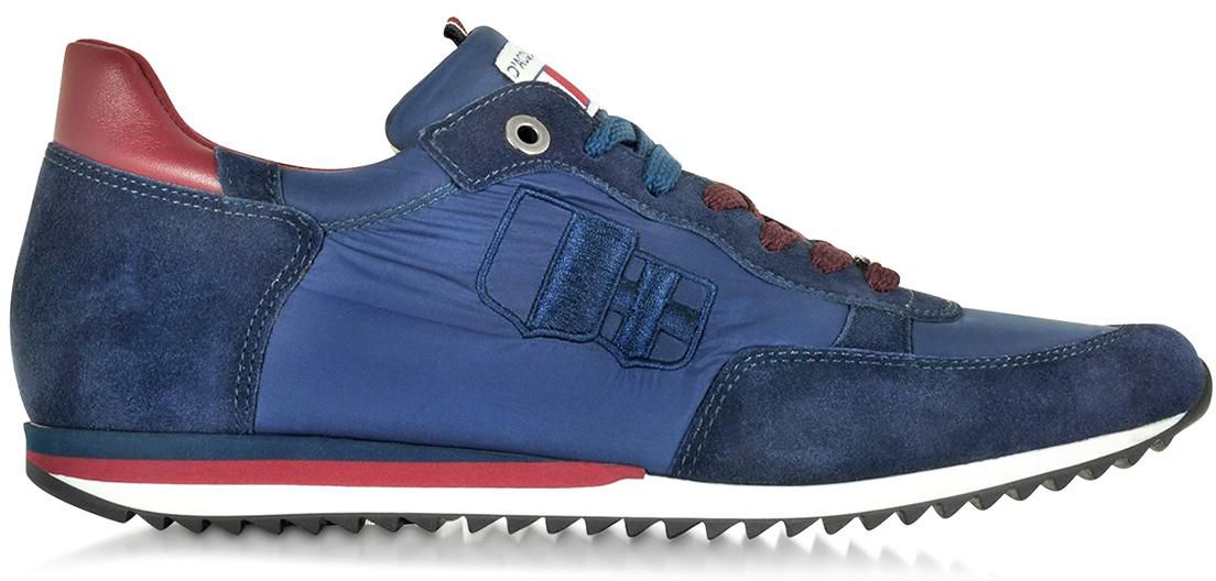 D'Acquasparta - Magnifico Blue Nylon and Suede Men's Sneaker