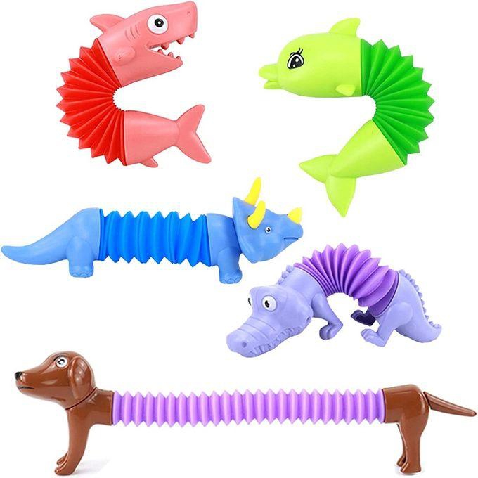 Pop Tubes Sensory Toys Set Animals 5 Pcs Fidget Toys