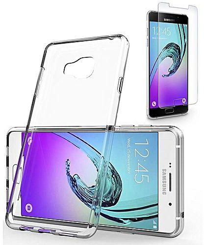 Generic Soft Silicon Back Case With Glass Screen Protetor For Samsung A5 2016 (A510) - Transparent