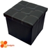 PU Folding Storage Ottoman Cube / Stool / Chair (Black - Red)