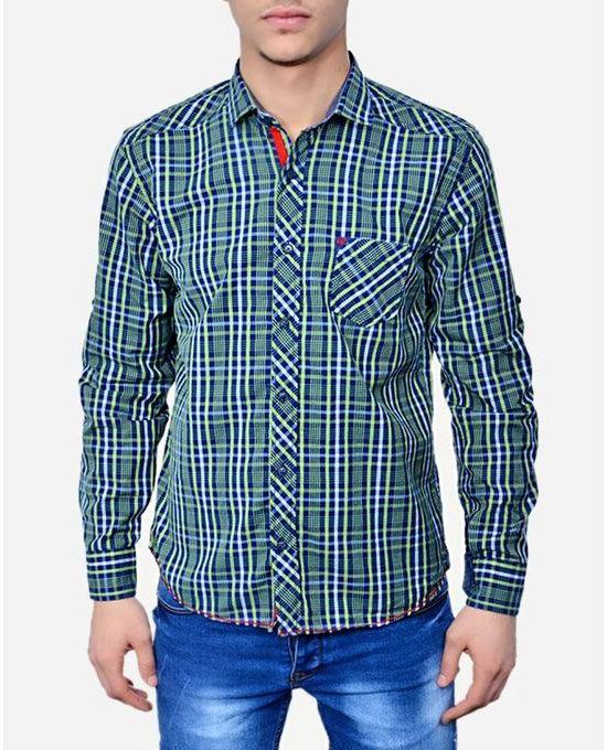 Men's Club Casual Checkered Shirt - Green