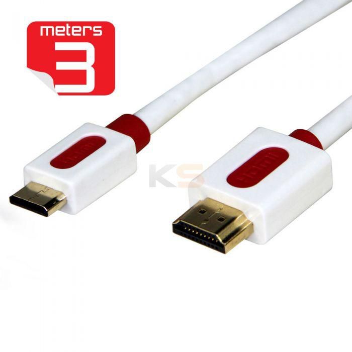 3M Premium 24K Gold Plated HDMI to Mini-HDMI Cable with FlexShield™ PVC coated Copper linkMate.H2L