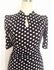 Generic Vintage Dot Stand Collar With A Botton Women Elegant Slimming Work Office Dresses Ladies Houndstooth Knee-Length Mermaid Summer Pencil Bodycon Party Sexy Bodycon-black White Dot
