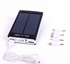 Black Portable 5V 30000mAh Li-ion Battery Solar Power Bank w/ Dual USB LED
