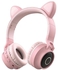 Bluetooth Wireless Cat Ears Headphones Pink/Black
