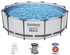 Bestway steel pro max above ground pool set with filter pump diameter 366 x 100 cm grey round