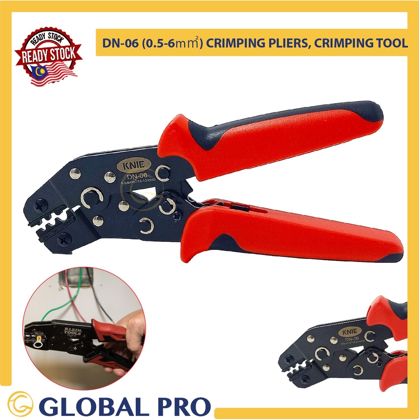 Globalproofficial DN-06 (0.5-6m㎡) Crimping Pliers,16-10 AWG Crimping Tool