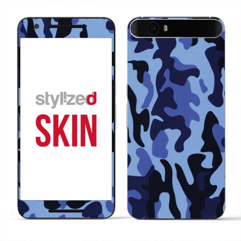 Stylizedd Premium Vinyl Skin Decal Body Wrap For Google Nexus 6p - Camouflage Mini Blue Urban