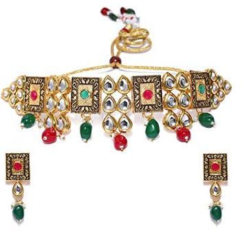 ZAVERI PEARLS Jewellery Set for Women (Green) (ZPFK8912)