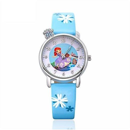 Louis Will KEZZI 2016 Hot Sale Luxury Children Cartoon Watches Fashion Girl Kids Leather Wristwatch Ladies Waterproof Quartz Watch (Blue)