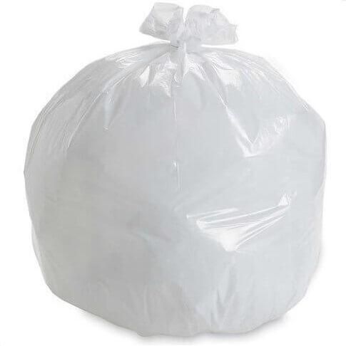 Club Plastic Trash Bags, 10 Gallons, White, 30pcs/pack