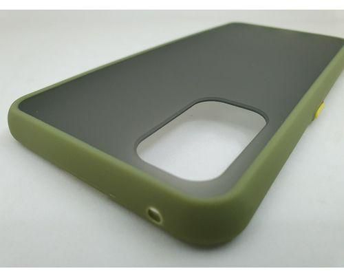 جراب مفحم بظهر شبه شفاف وازرار ملونة لهاتف ريلمي 7 برو - زيتي Realme 7 Pro