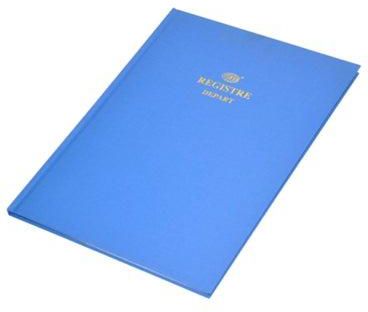 دفتر تسجيل مصمم باللغة الفرنسية مقاس A4 أزرق