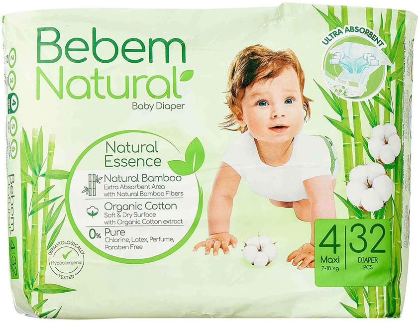Bebem Natural Maxi Baby Diapers - 32 Pieces