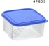 Kenpoly Square Food Container Blue No.2 - 4 Pieces