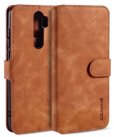 For Xiaomi Redmi Note 8 Pro DG.MING Retro Oil Side Horizontal Flip Case With Holder & Card Slots & Wallet(Brown)
