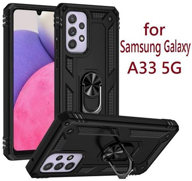 Samsung Galaxy A33 5G - ShockProof Case (Pouch) With Magnetic Ring Holder/Stand