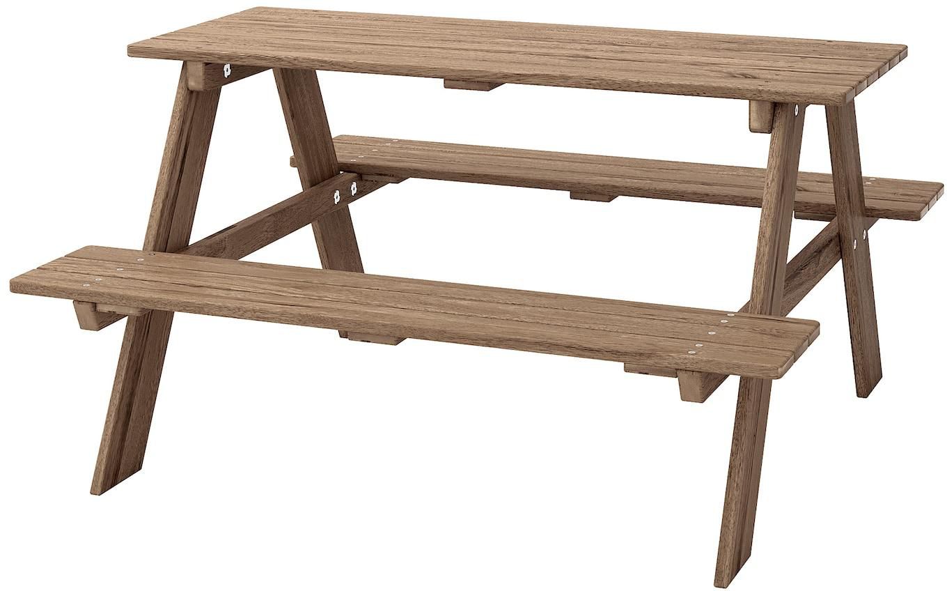 RESÖ Children's picnic table - light brown stained