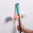 Adhesive Wall Mounted Broom Mop Holder Kitchen Bathroom (Pink) 3 Pcs