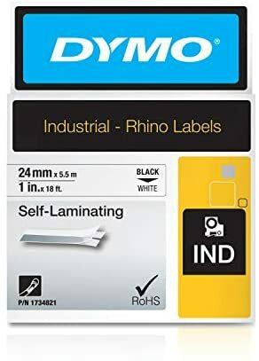 DYMO Industrial RhinoPro SelfLaminating Labels for DYMO Industrial Rhino Label Makers Black on White 1 1Roll 1734821