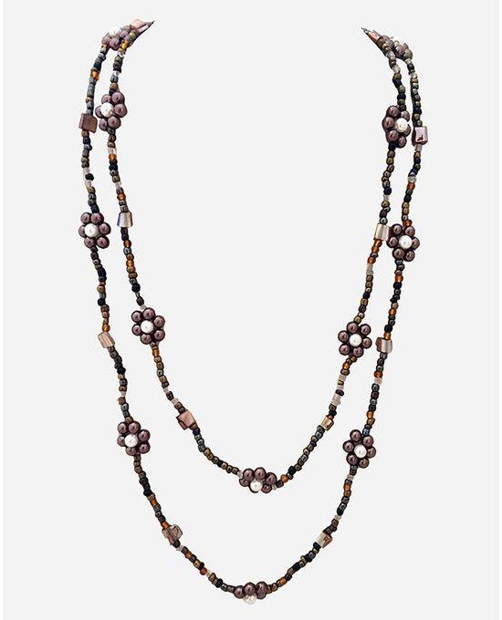 ZISKA Handmade Beads Necklace - Brown