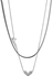 Necklace Heart Bone Snake Multilayer Stainless Steel -Plated18K White Gold