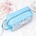 G-Ahora Hello Kitty Makeup Bag with Compact Mirror, Kitty Cat Cosmetic Bag Portable Travel Cosmetics Storage Case Gift for Women, blue