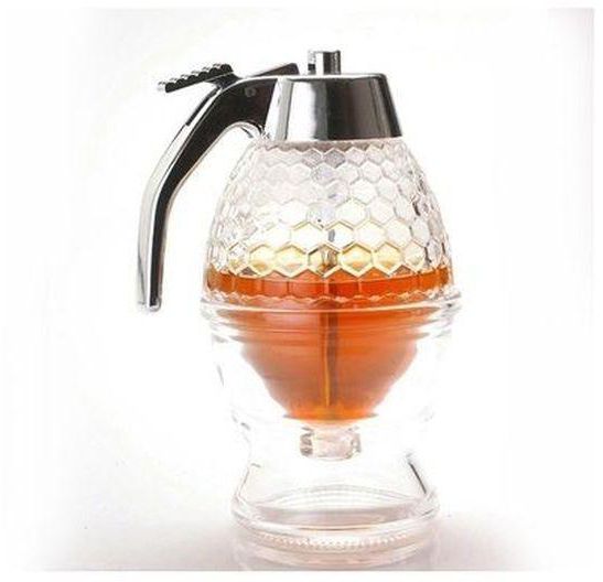 Generic 200ML Honey Syrup Dispenser Glass Pot - Transparent